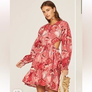 Chufy Hari Mini Dress Pink White size Large